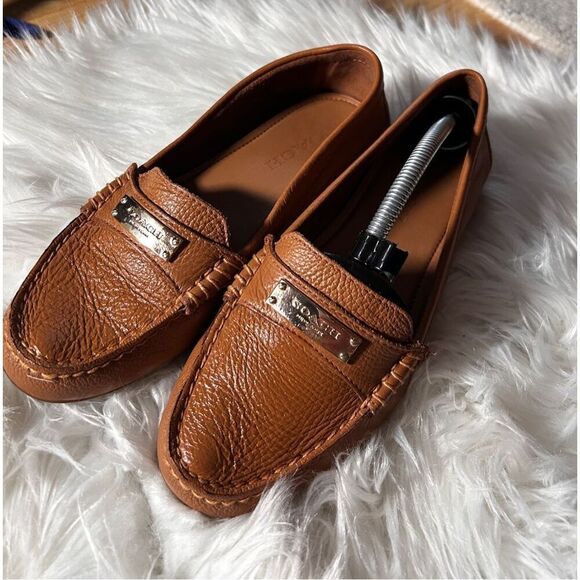 Coach Brown Leather Loafers size 7.5 - Picture 1 of 7